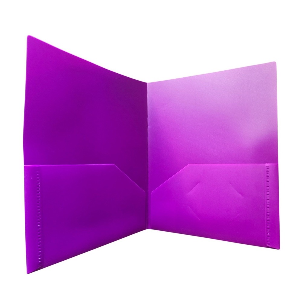 Better Office Products 2 Pocket Poly Portfolio Purple Extra Heavy Weight 10 LOT